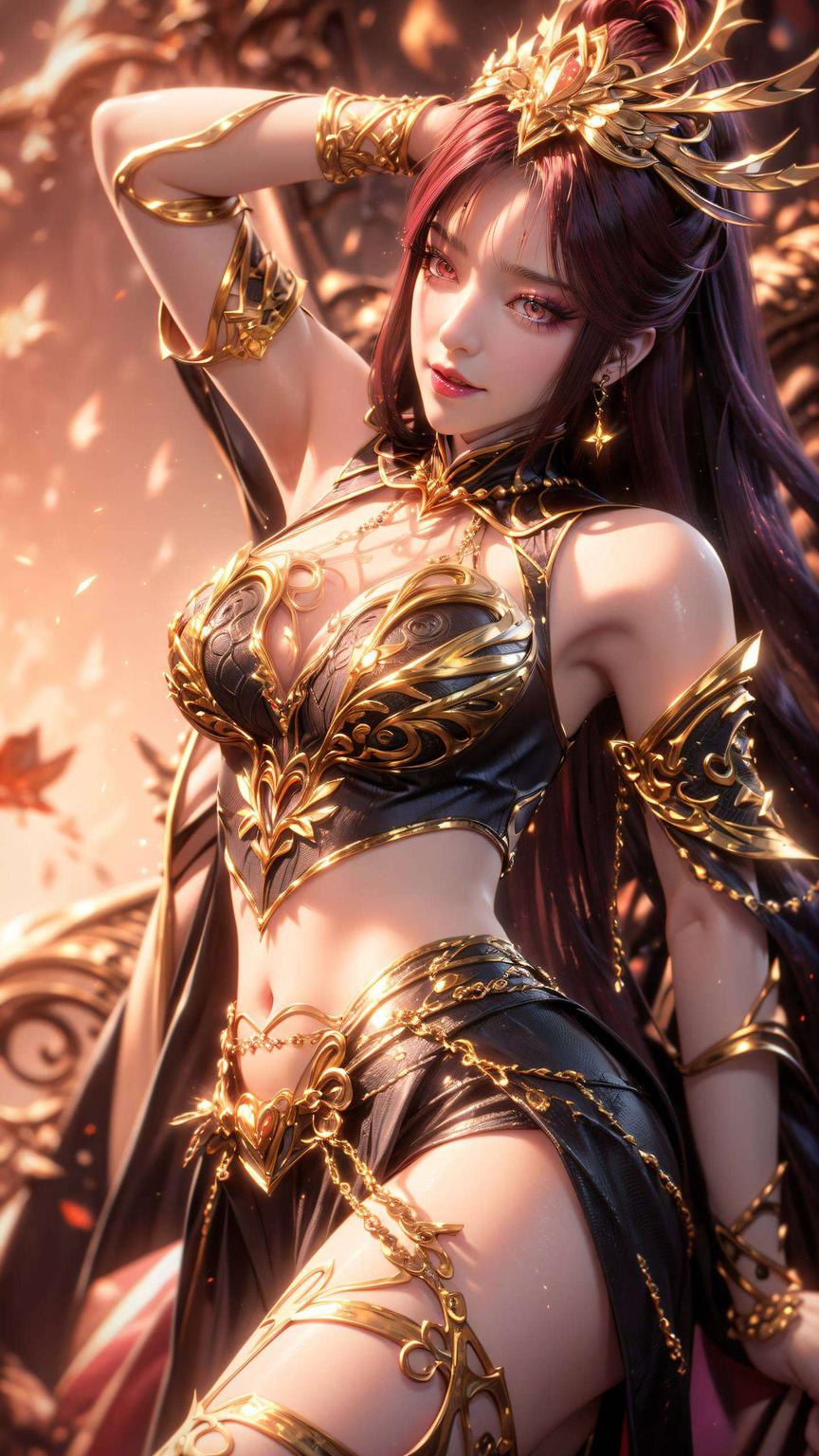 毒血夫人身着泳装色彩斑斓