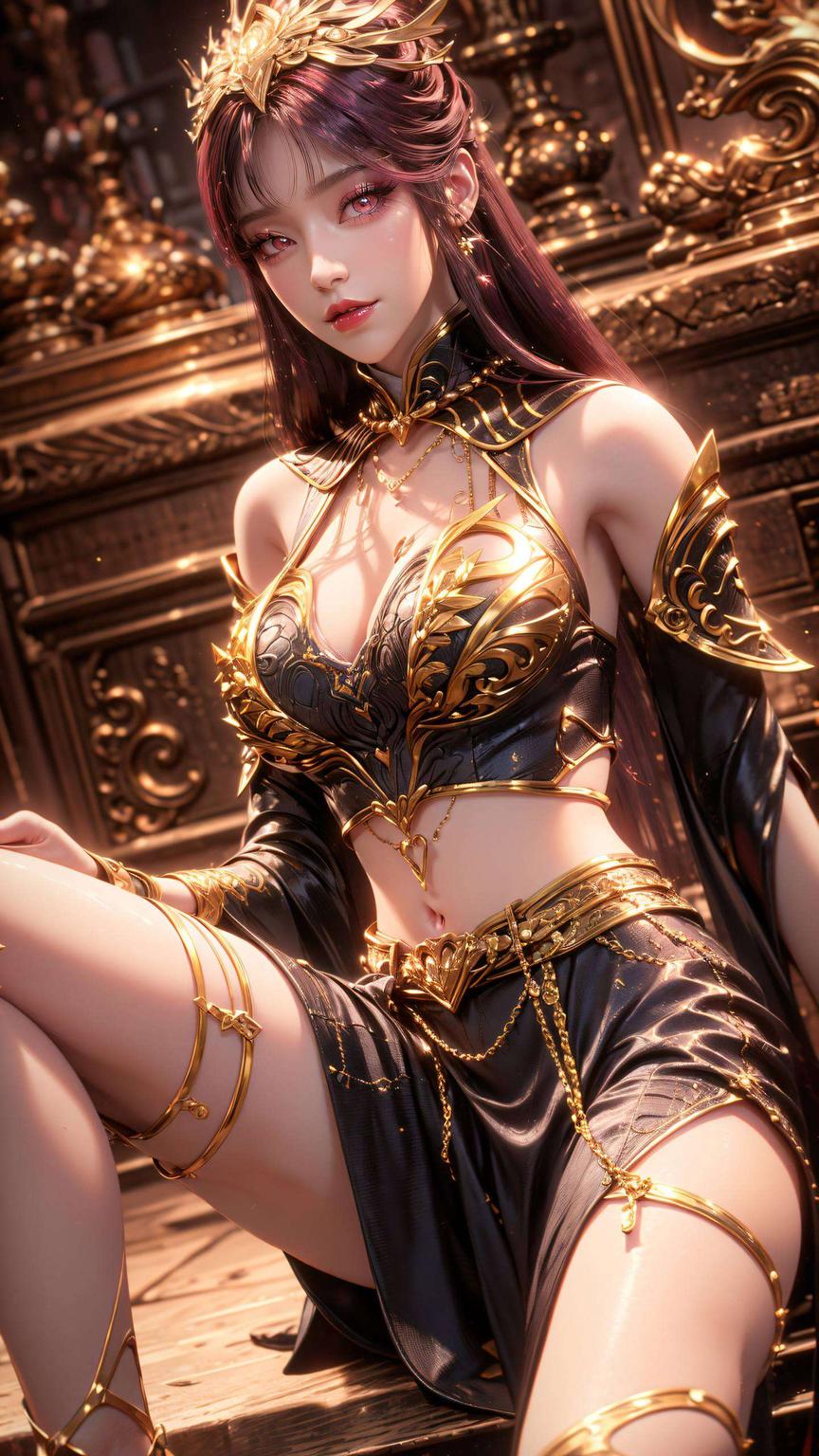 这款复古PC桌面图片带你领略AI国漫女神毒血夫人的风采