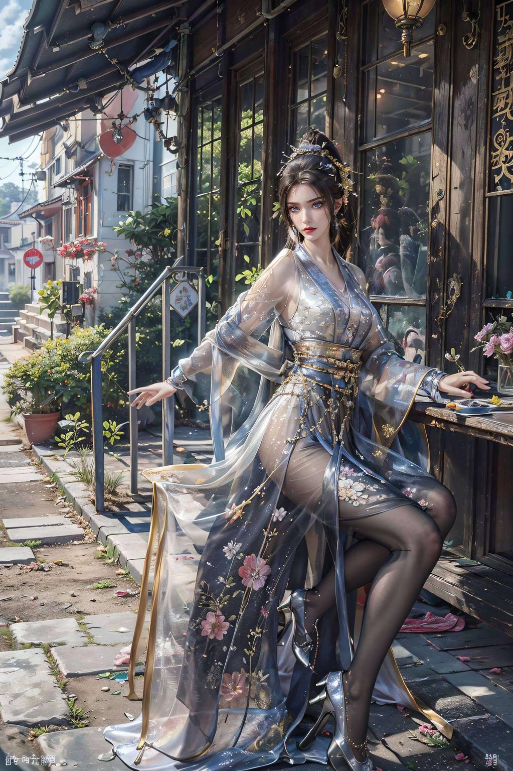 这款AI绘画人物微笑素材壁纸更带有温馨治愈的力量