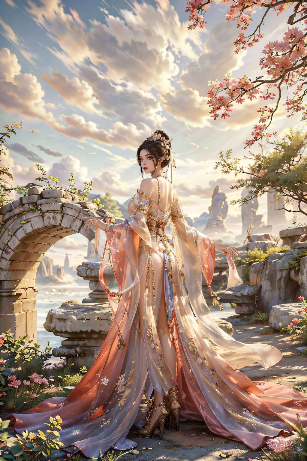 带给你一抹清新的视觉享受国漫美女古风壁纸【方清雪】展现了她静态的柔美与古典韵味