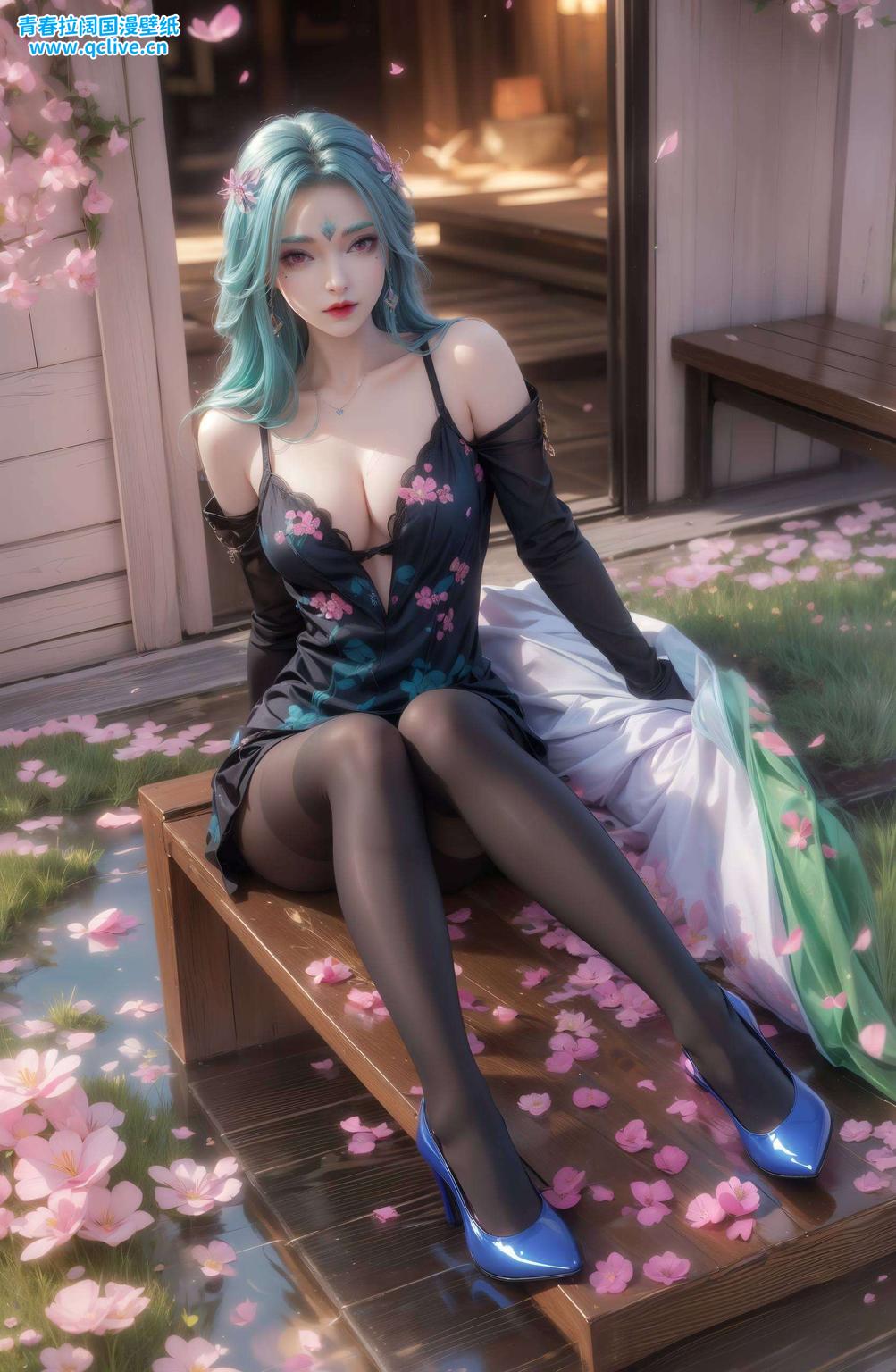 快来下载带你领略国漫之美！精选AI国漫美女点阵手机墙纸