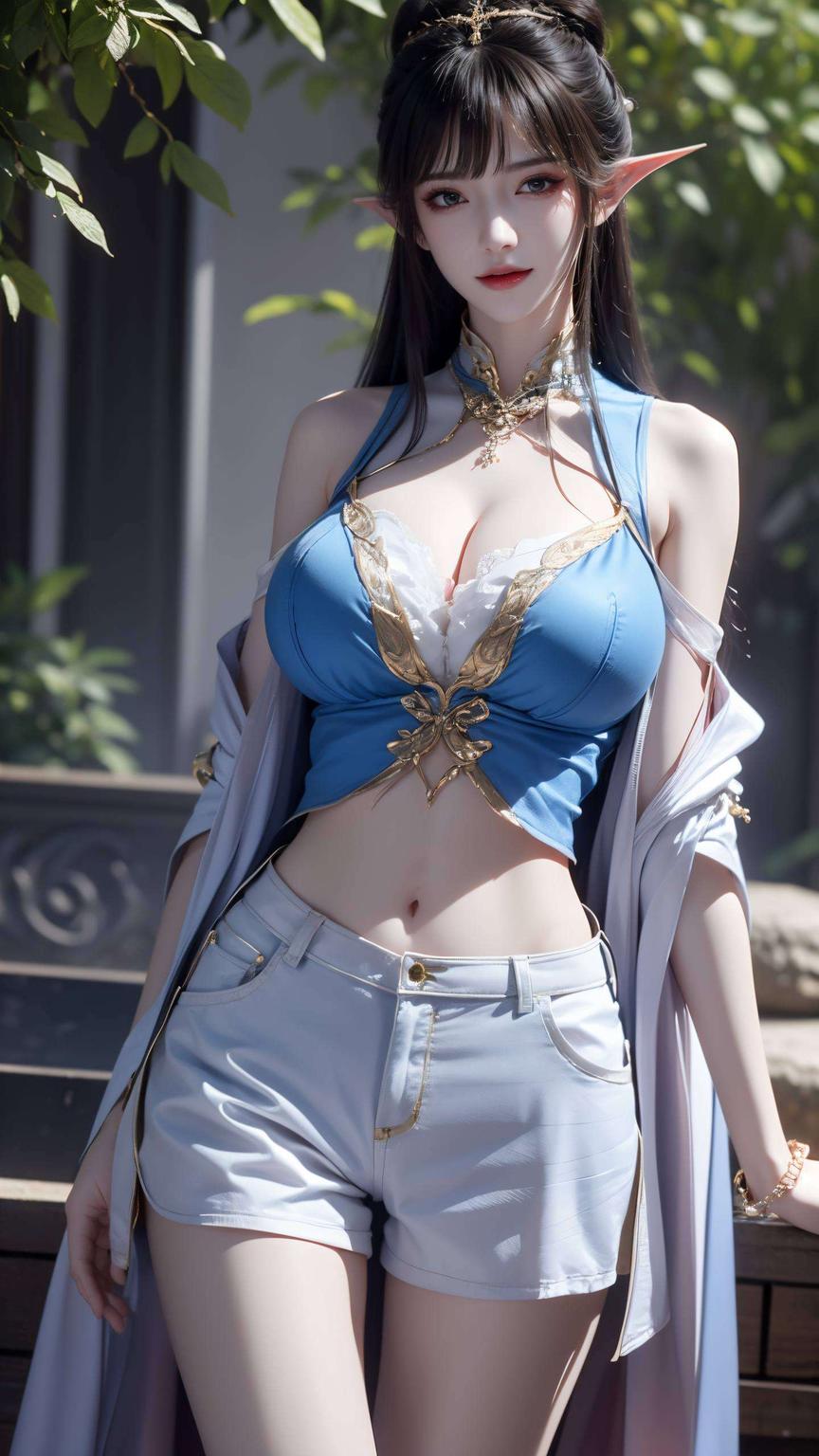 古典与现代的交融将她的形象完美融入古典建筑之中