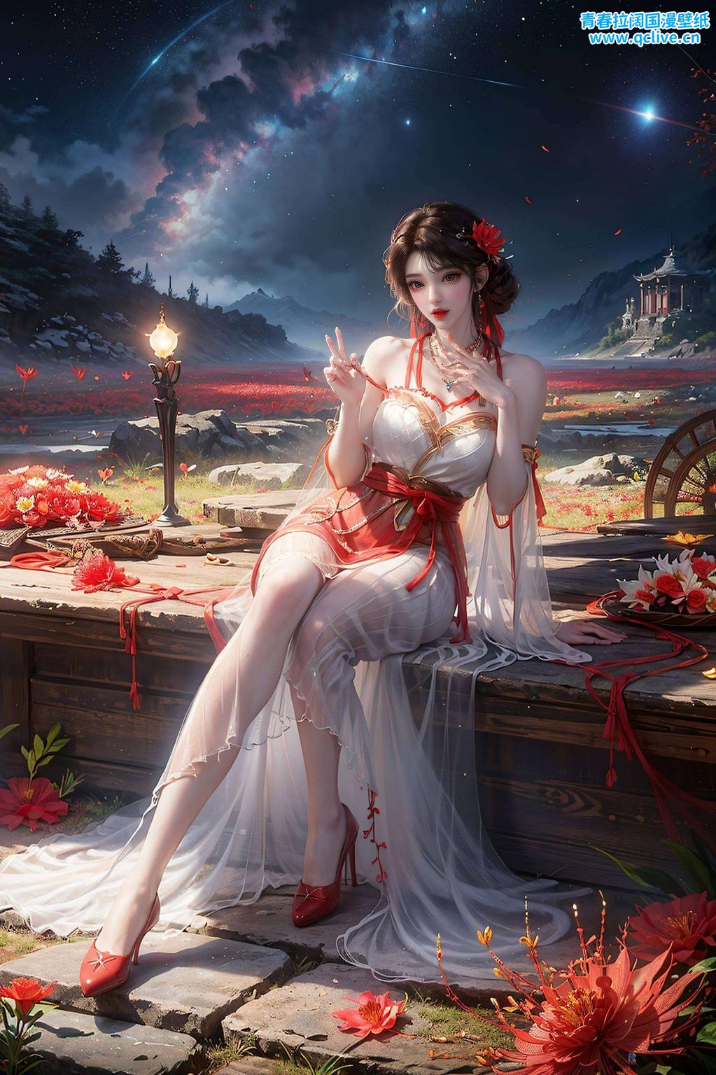 为你带来视觉盛宴邂逅暗黑火灵儿的神秘魅力！这款唯美超好看的PC国漫美女潮图壁纸