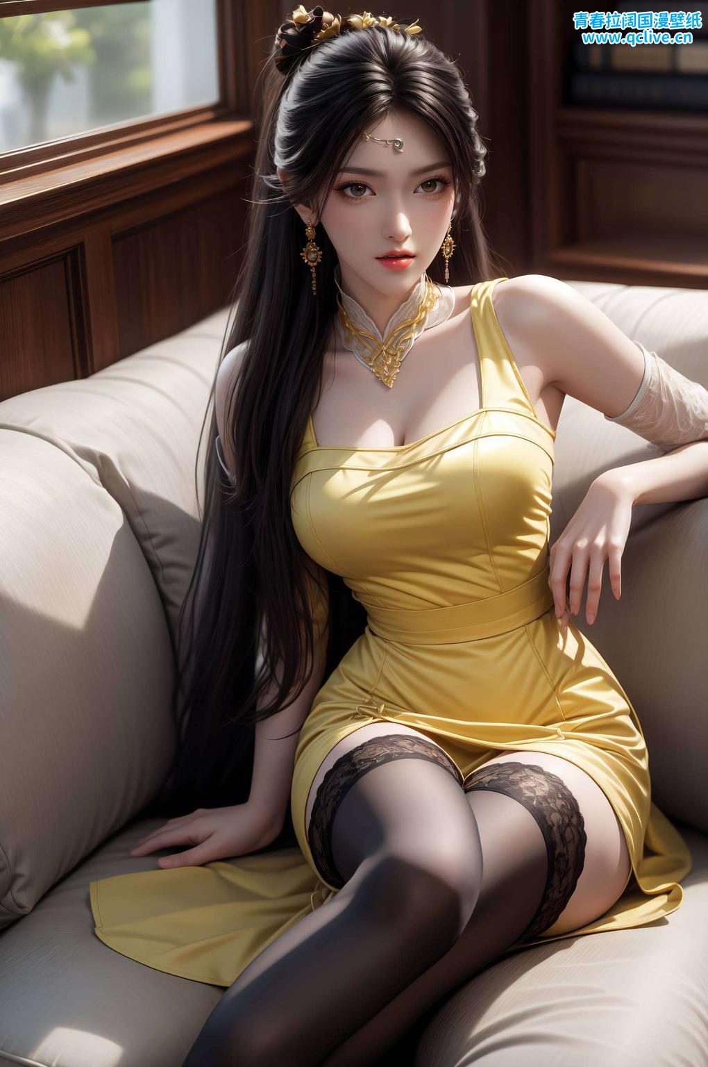 婉约中透出一抹粉色柔情金瓶儿身着精美汉服