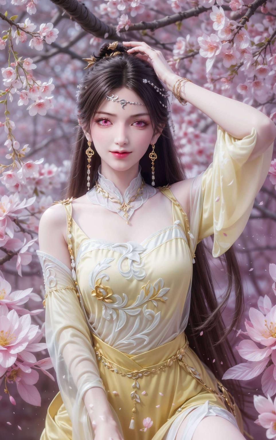 粉色的背景这位国漫界的美女