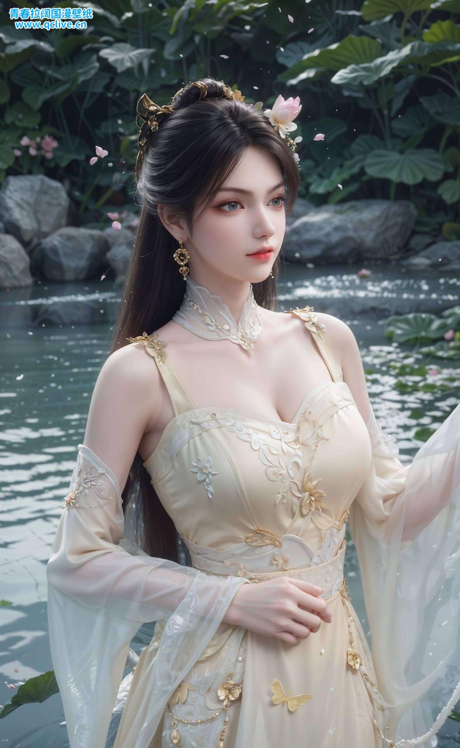 再搭配同色系的图标想要让壁纸更显高级？试试用深色背景衬托金瓶儿的细腻线条