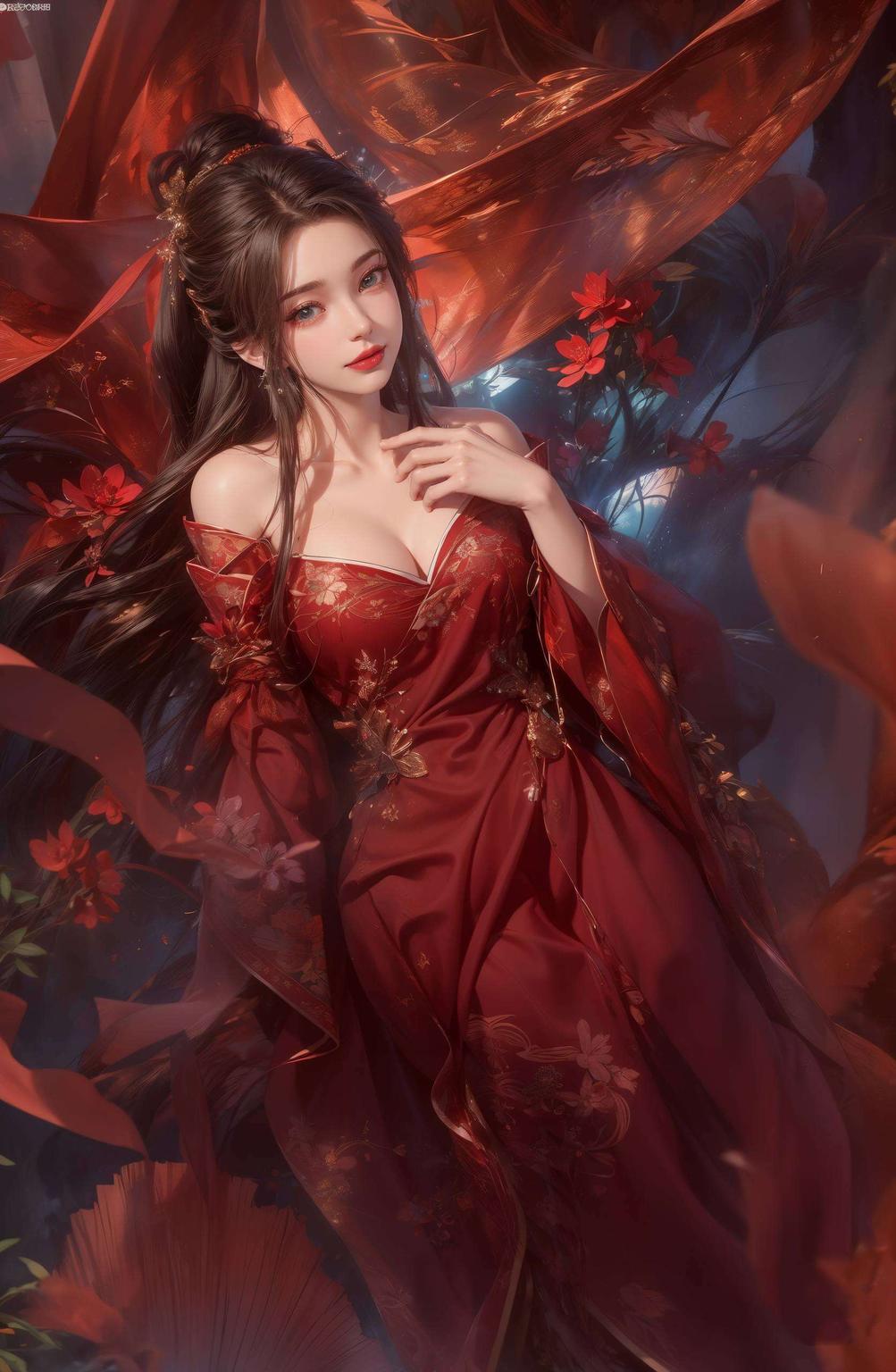 在伤感油画的渲染下国漫美女李慕婉壁纸九宫格