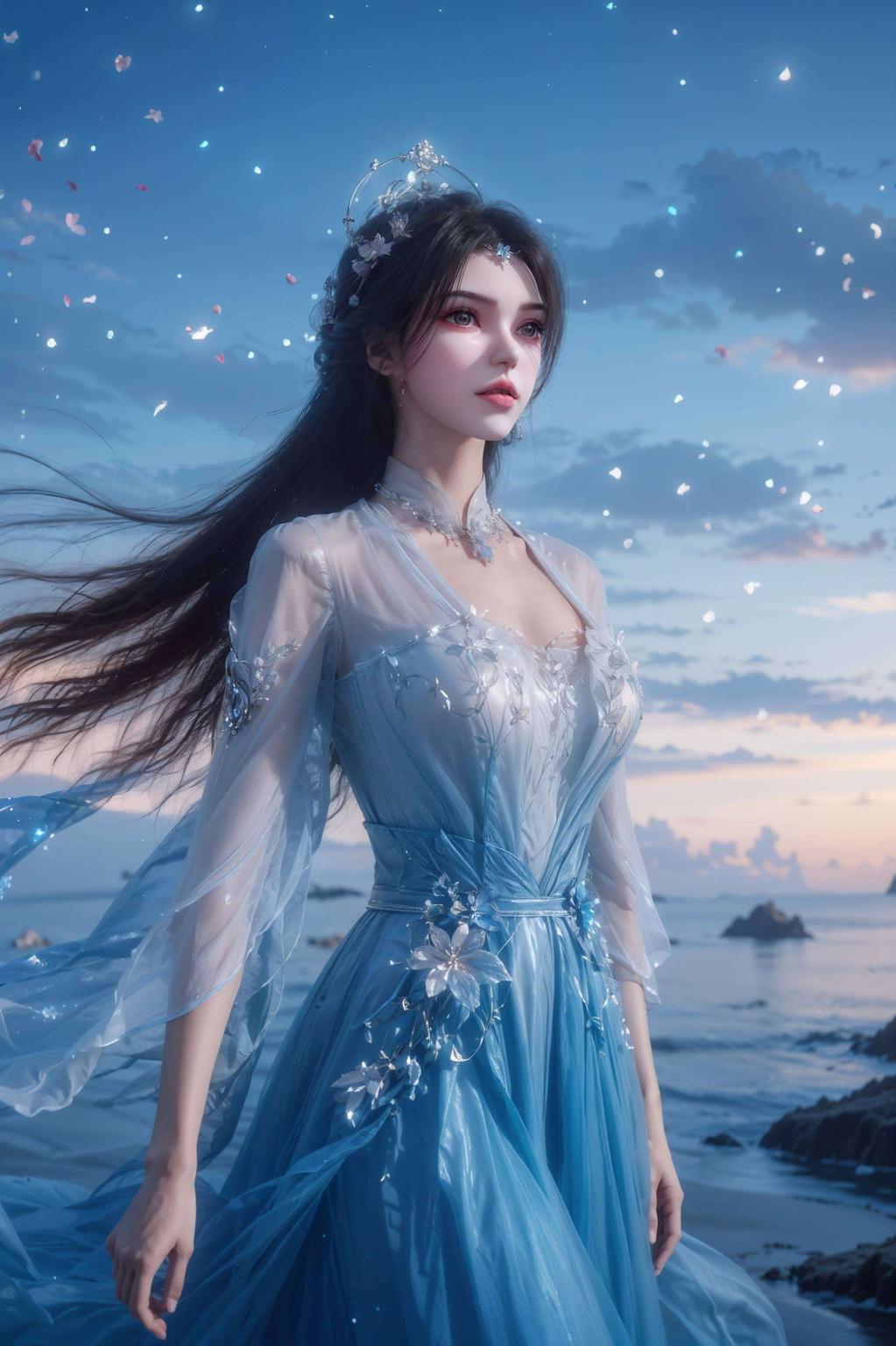 国漫女神的魅力尽显！碎花的浪漫与iPhone的时尚相结合李慕婉高清壁纸电脑版