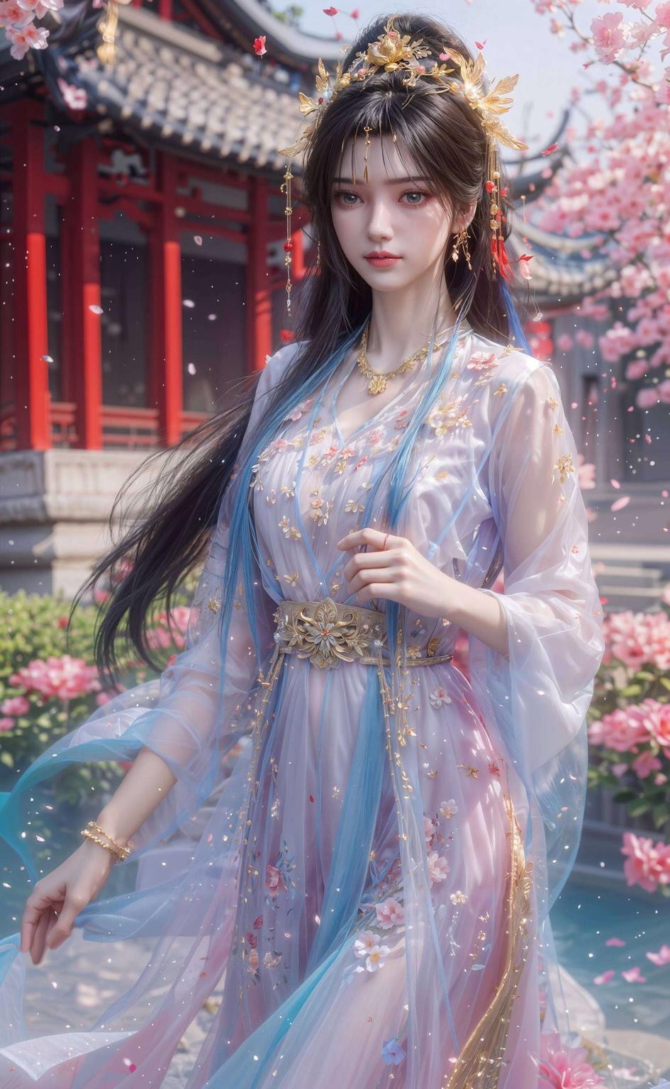 平板炫彩映衬倩影如画