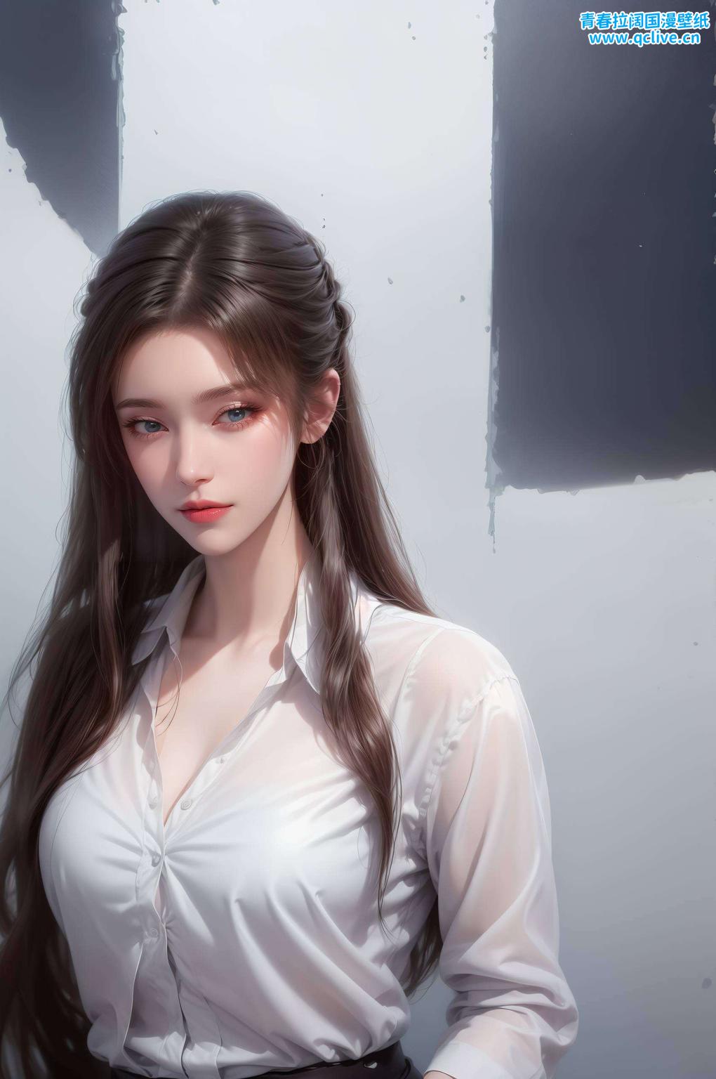 这款AI国漫女生纹理PC壁纸为你的电脑桌面增添一抹别致的国漫风情