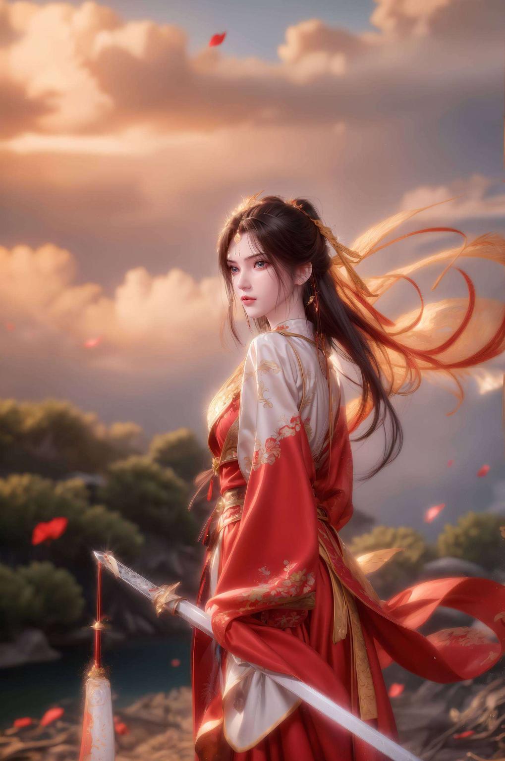 以李慕婉马尾造型的唯美壁纸为核心这款4K高清国漫美女背景图片