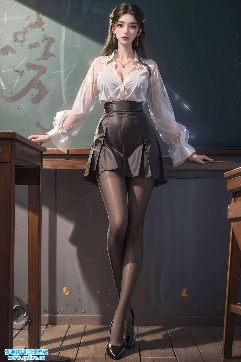 将她的灵动与婉约融入每一寸画面让桌面成为心灵的窗户