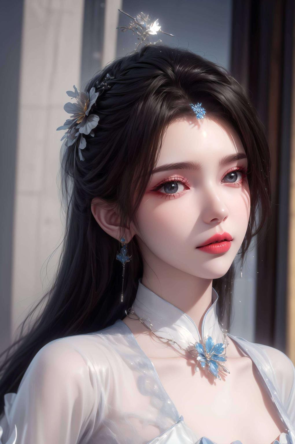 更带来一份静谧的雅致这幅壁纸不仅展现了古典美人的风采