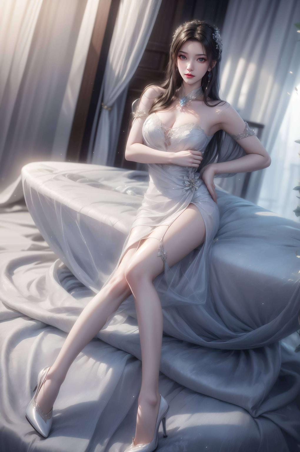 画面温馨浪漫细腻的笔触描绘出古典服饰的精致细节