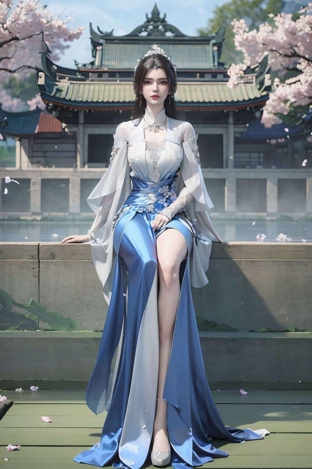 融合了AI油画的独特艺术风格以国漫女神李慕婉的黑化形象为主题