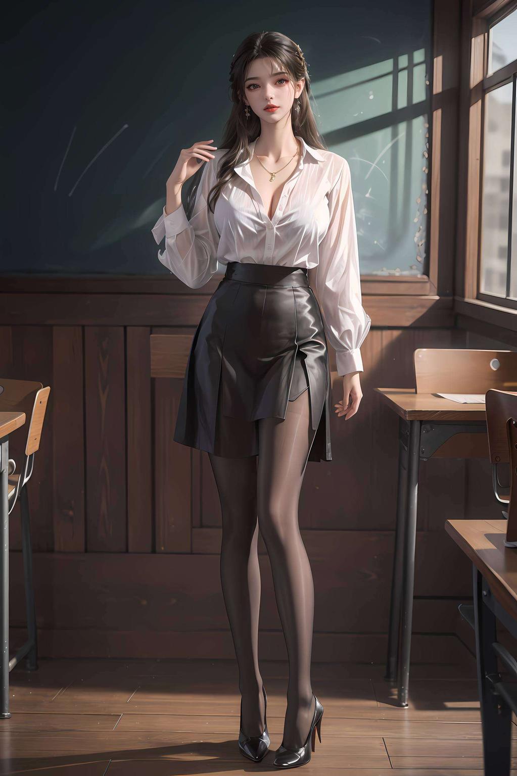 以国漫美女李慕婉的图片为核心搭配清新的粉色背景