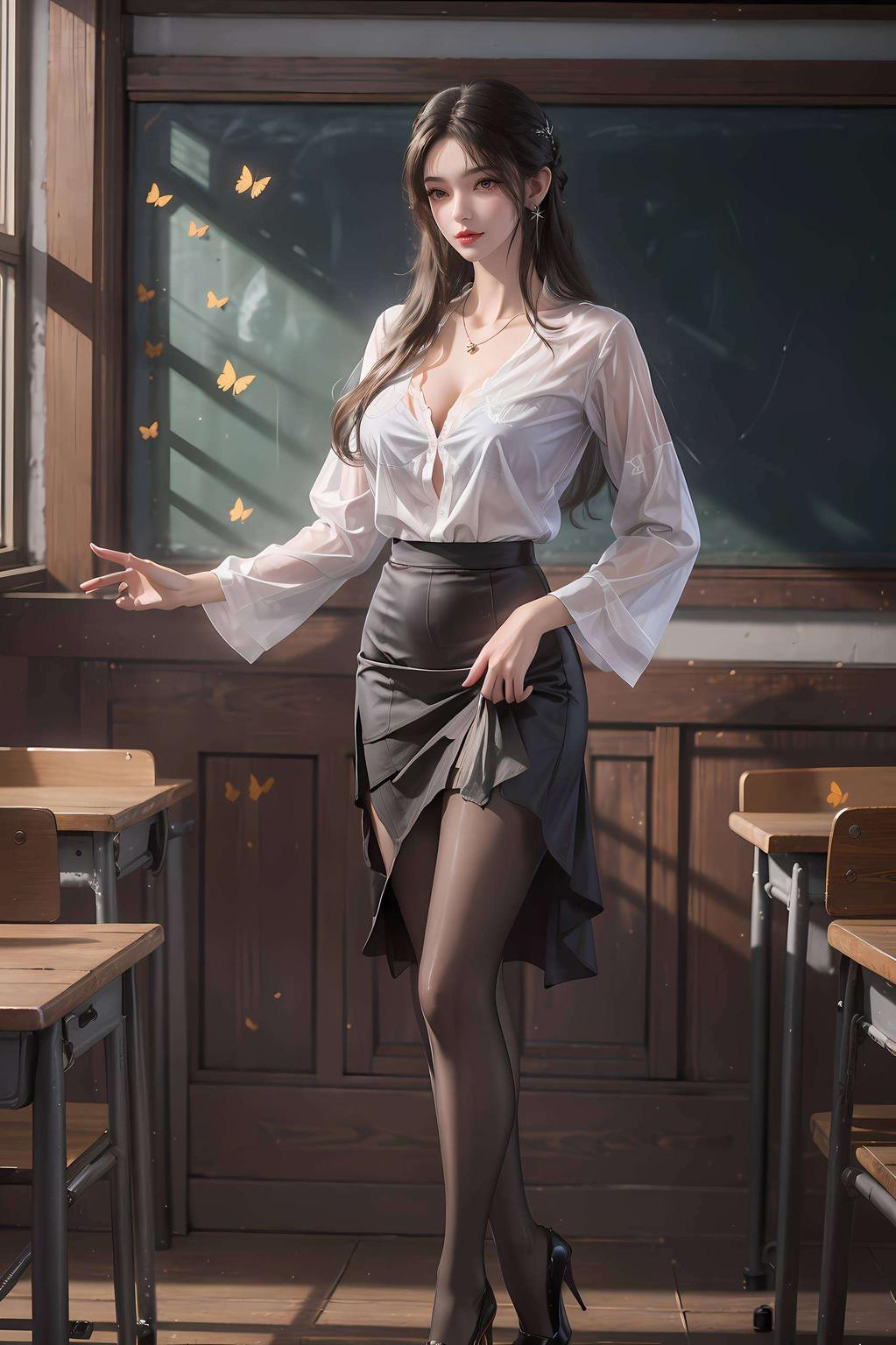 每一个色彩都恰到好处这款AI国漫女神桌布