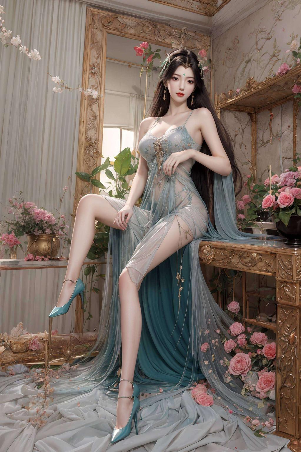 全屏绽放AI绘画之美！柳神绝美壁纸