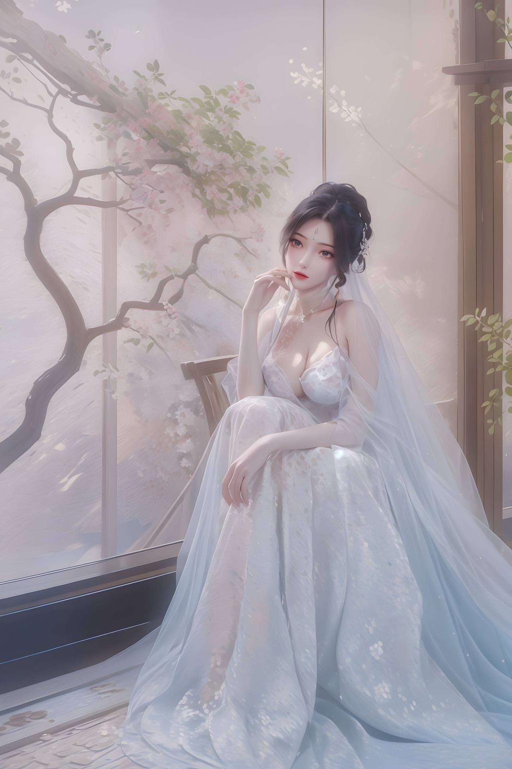 这款精选国漫女主AI单色2560p壁纸让她跃然纸上