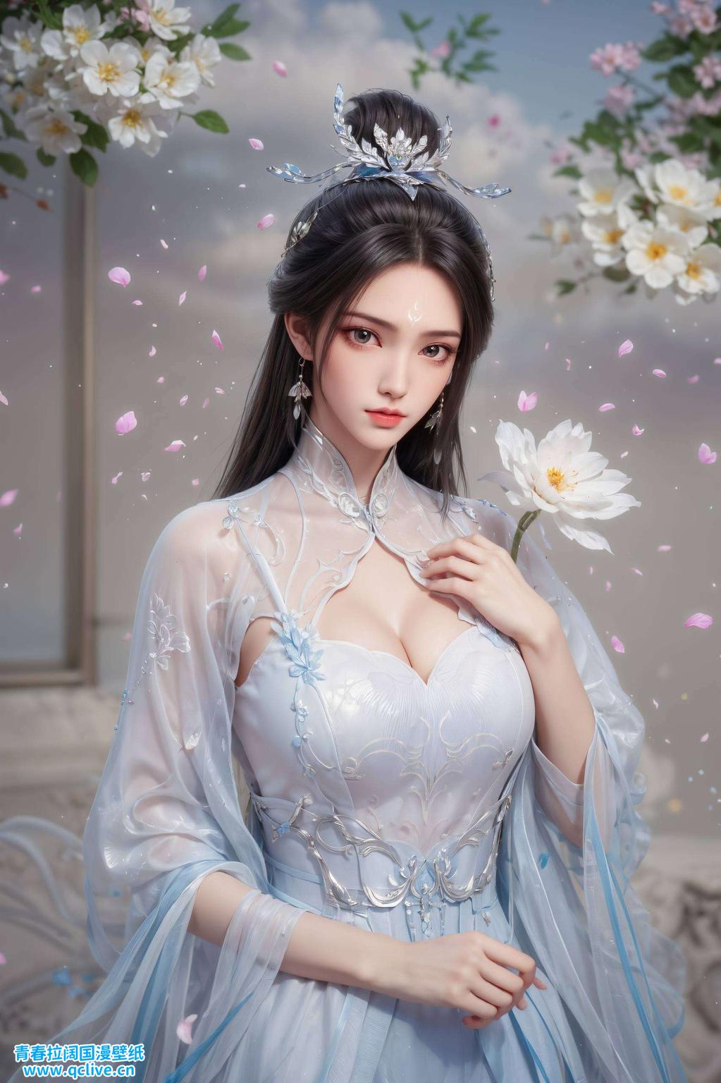 这款完美高清哑光的4K国漫美女背景图片为你的电脑桌面增添一抹仙侠风情