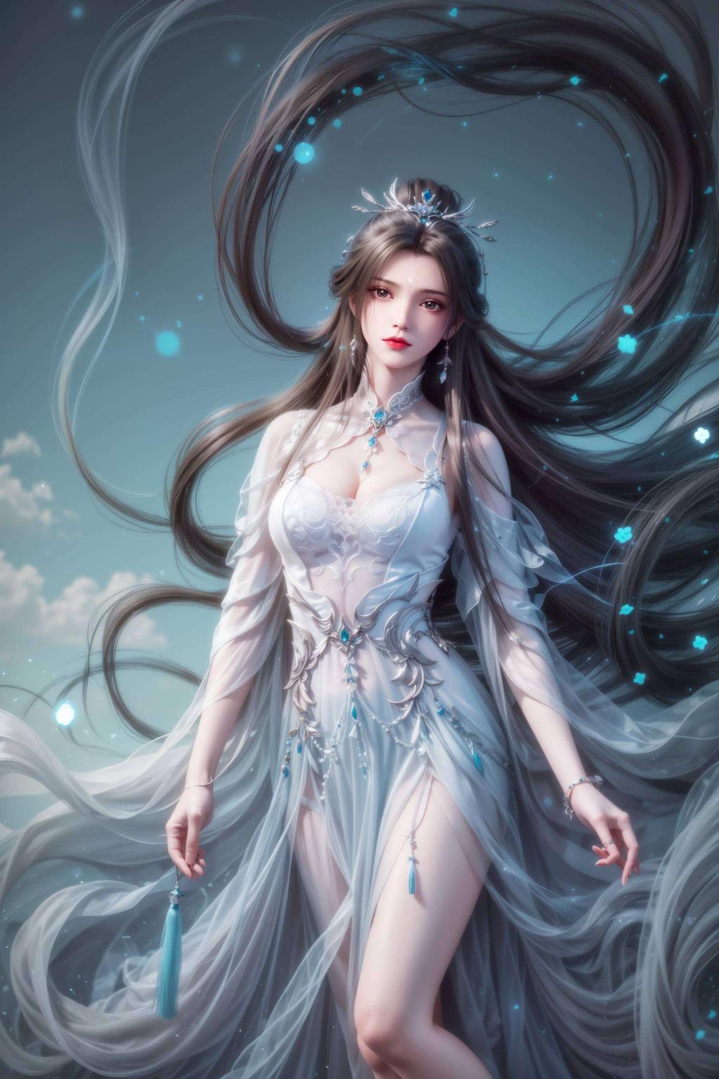 将对称美学与超高清4K画质完美融合这款以陆雪琪美女为核心的AI绘画锁屏壁纸