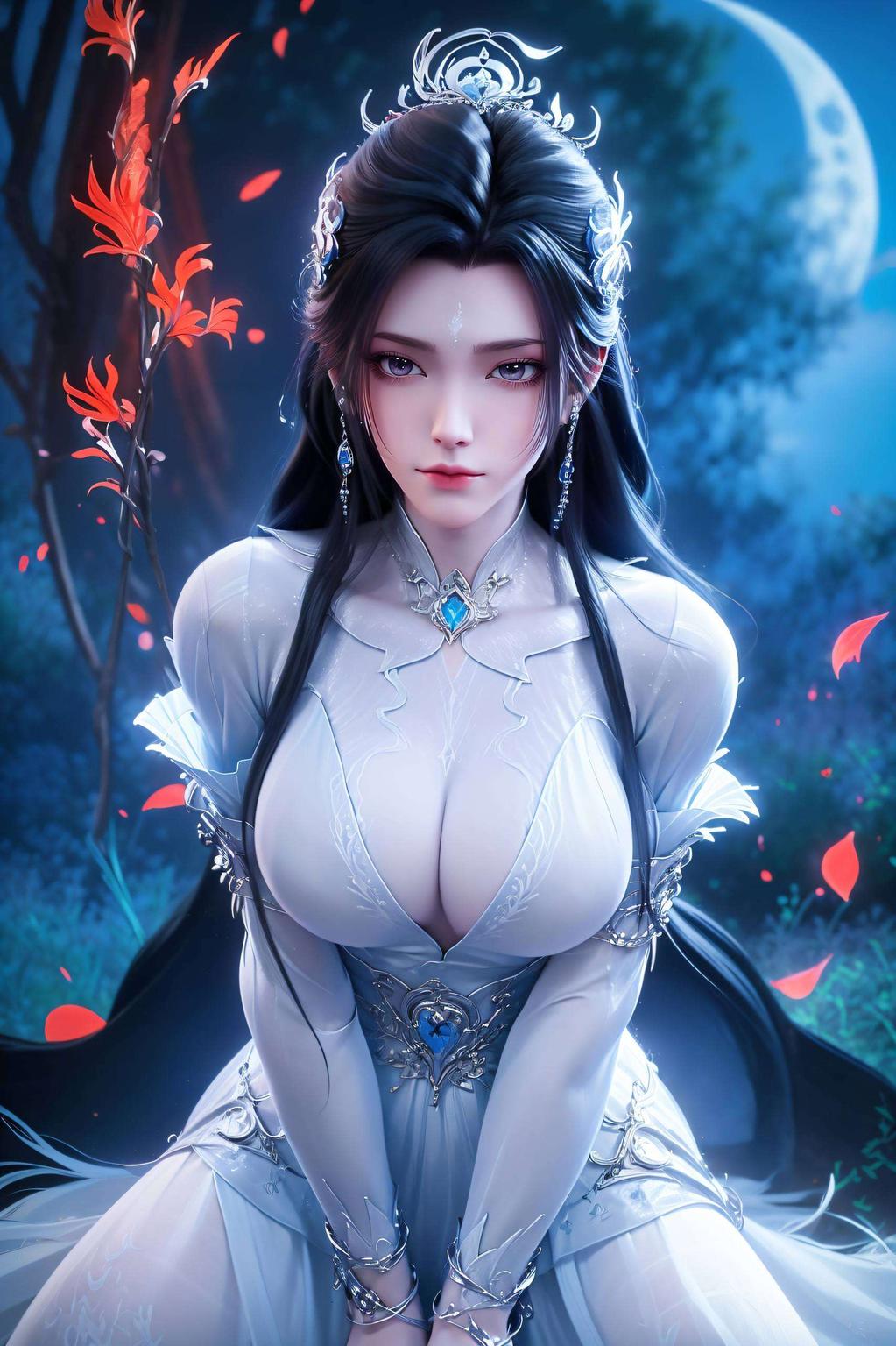 运用抽象线条勾勒出她的甜美笑容这款AI绘画作品以国漫美女陆雪琪为灵感