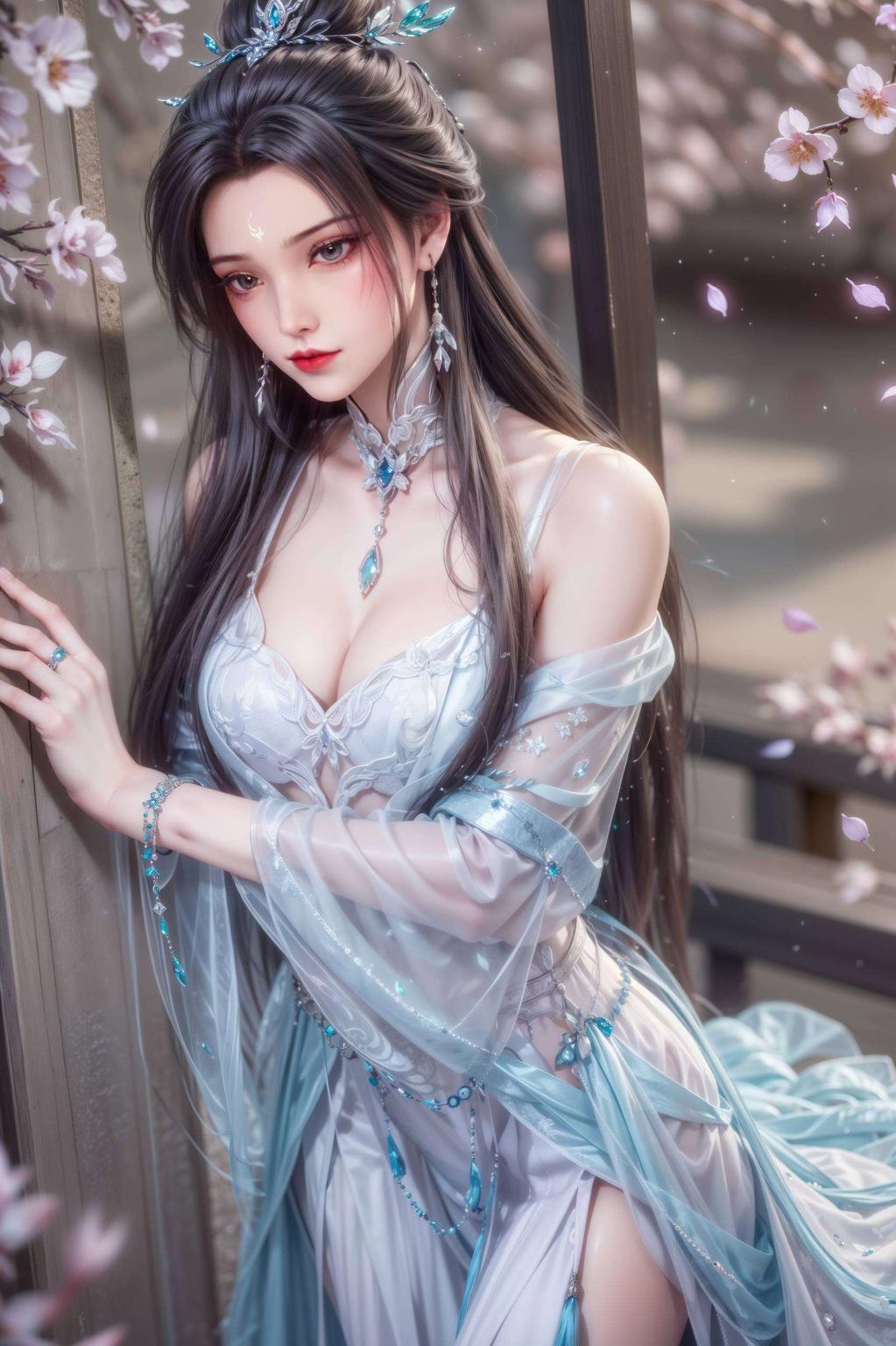 这款国漫女神极简电脑国漫美女艺术壁纸以最早的陆雪琪为创作原型