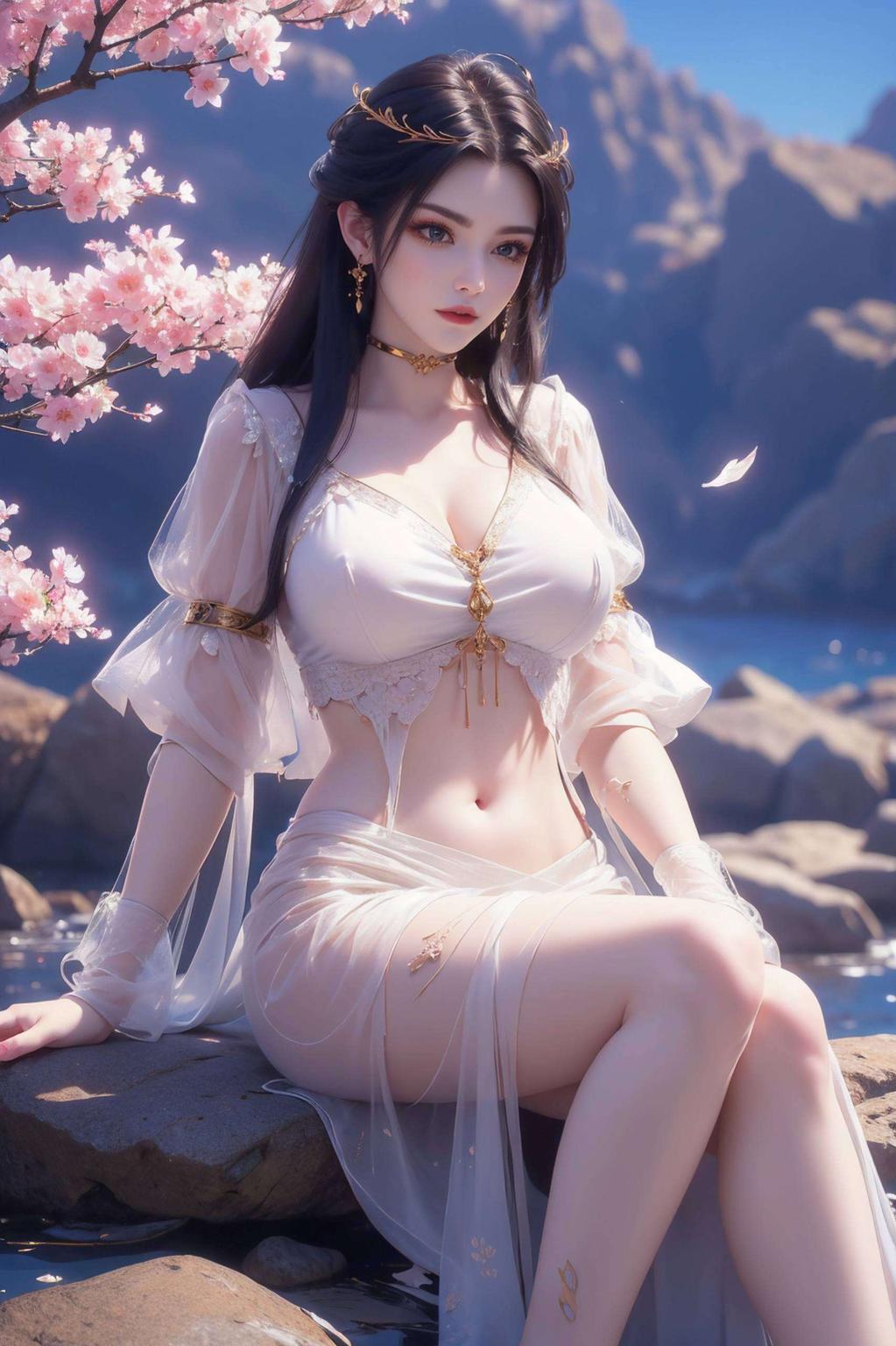 以国漫经典之作斗破苍穹中的美女彩鳞为灵感柔和的色彩