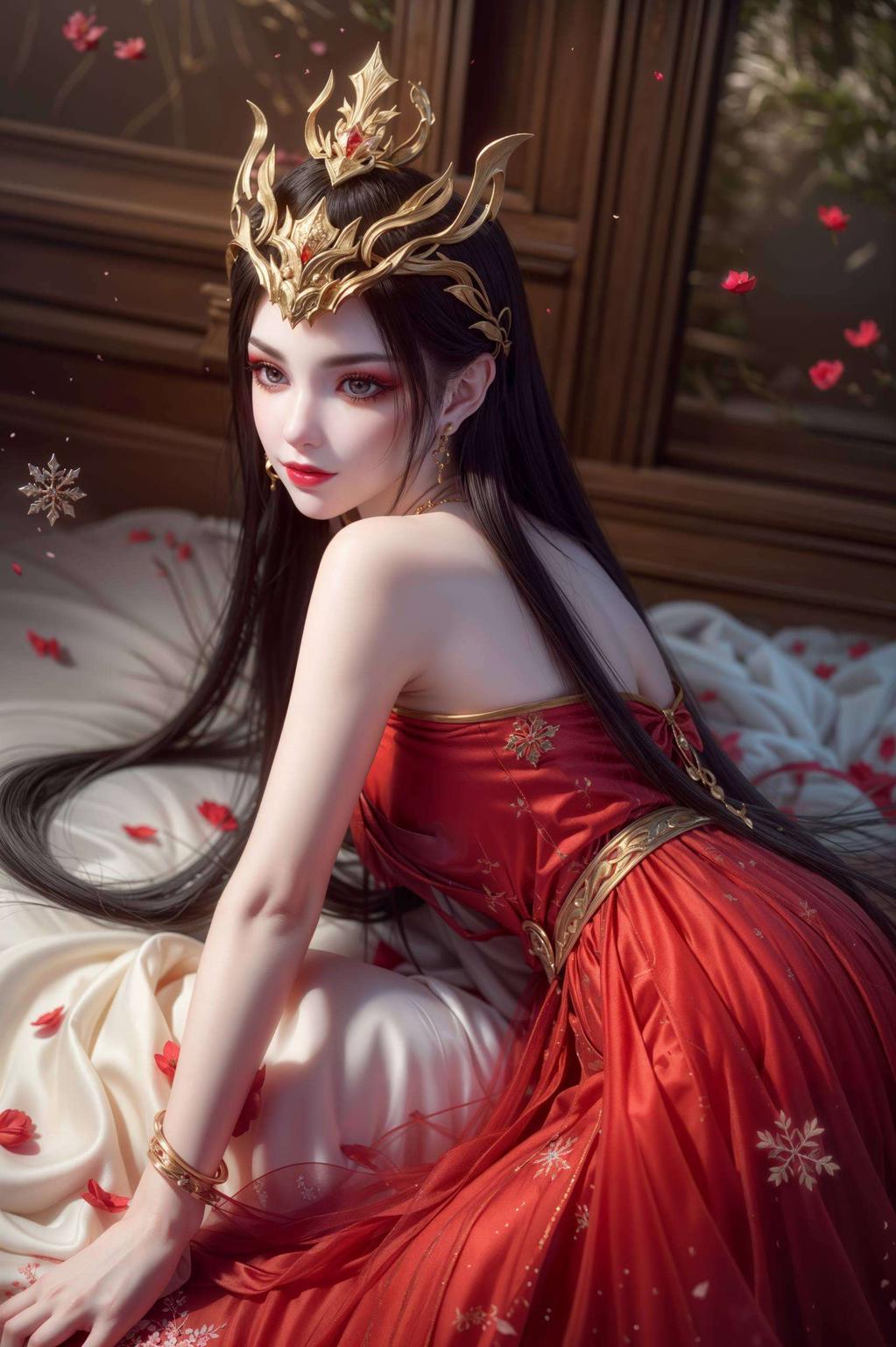 美杜莎的神秘气质与壁纸上独特的艺术纹理相得益彰这款AI绘画的波西米亚风格壁纸