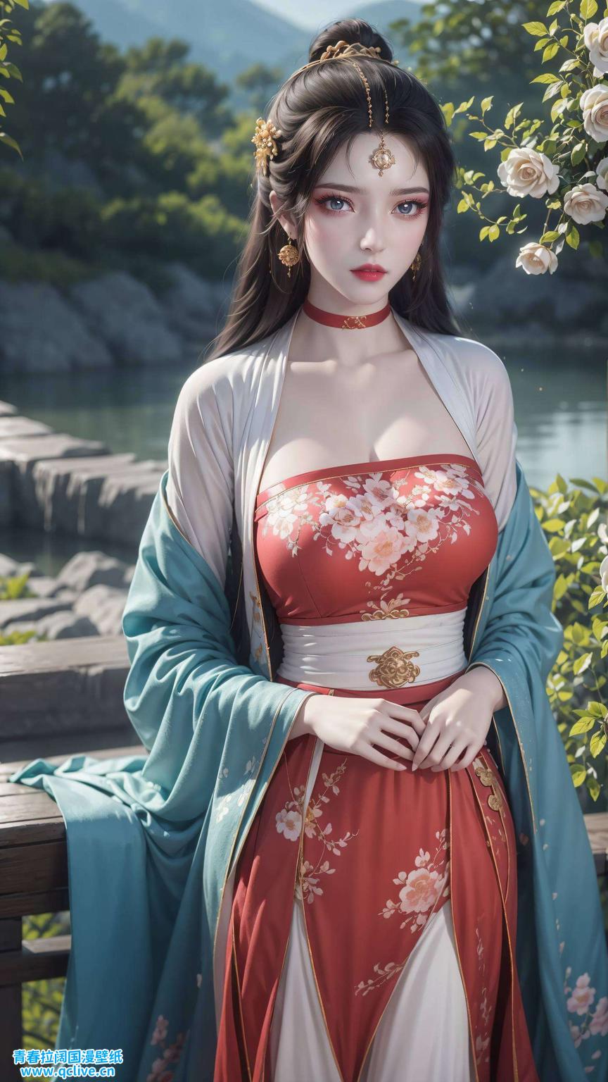这位国漫美女以她的高清壁纸形象仿佛从画中走出的古典佳人