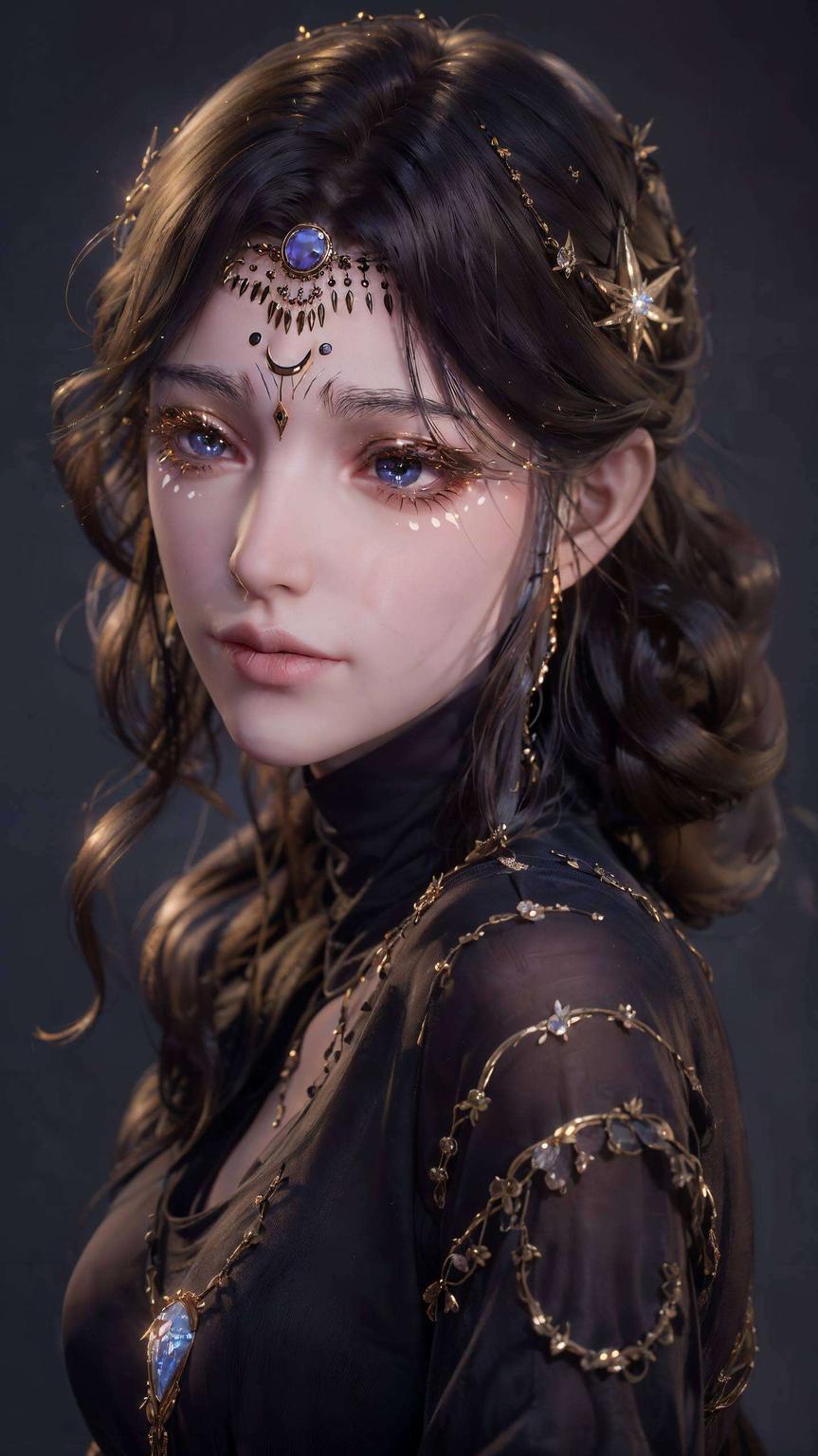 这款超还原的同人AI手机国漫美女简洁壁纸细腻描绘了国漫中的绝世佳人