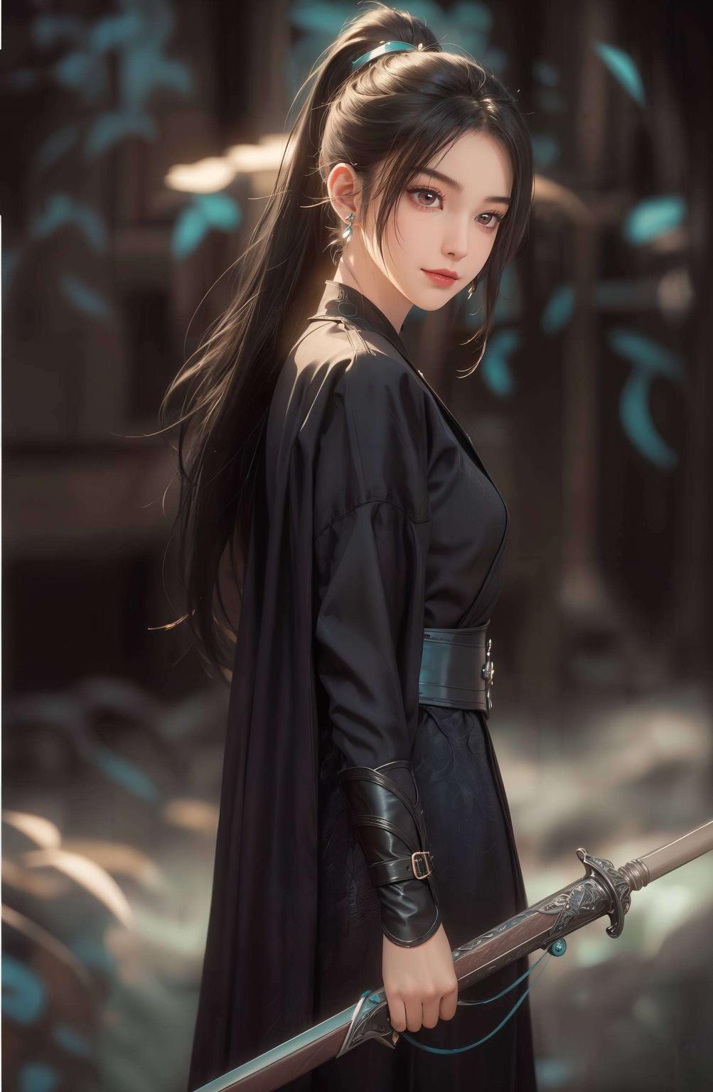 她的倩影在2560p的高清画质中流转宛如古典画卷