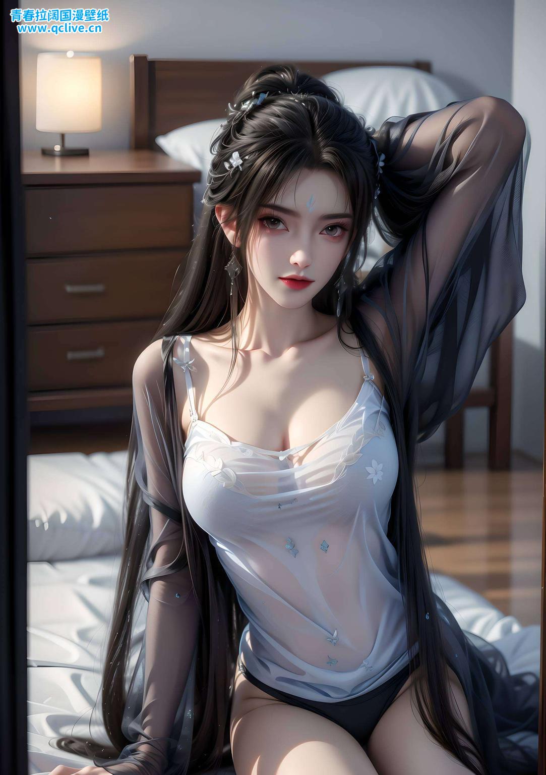 独特的金属光泽与清漪的柔美形成鲜明对比细腻流畅