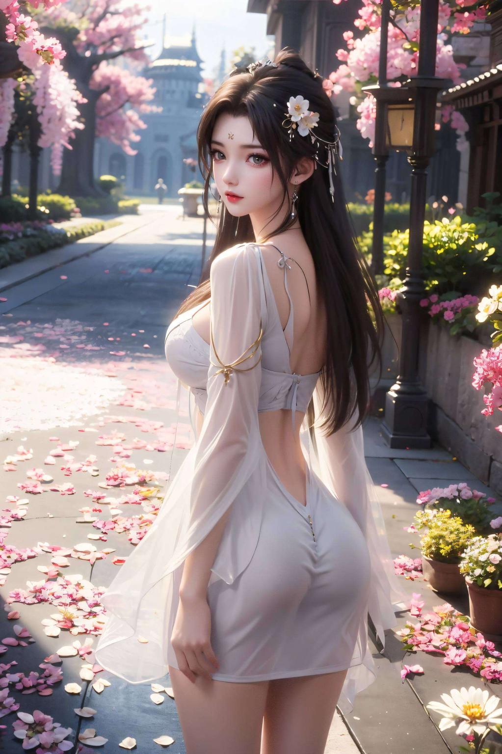 这款AI国漫美女抽象平板桌面独特的线条与色彩交织