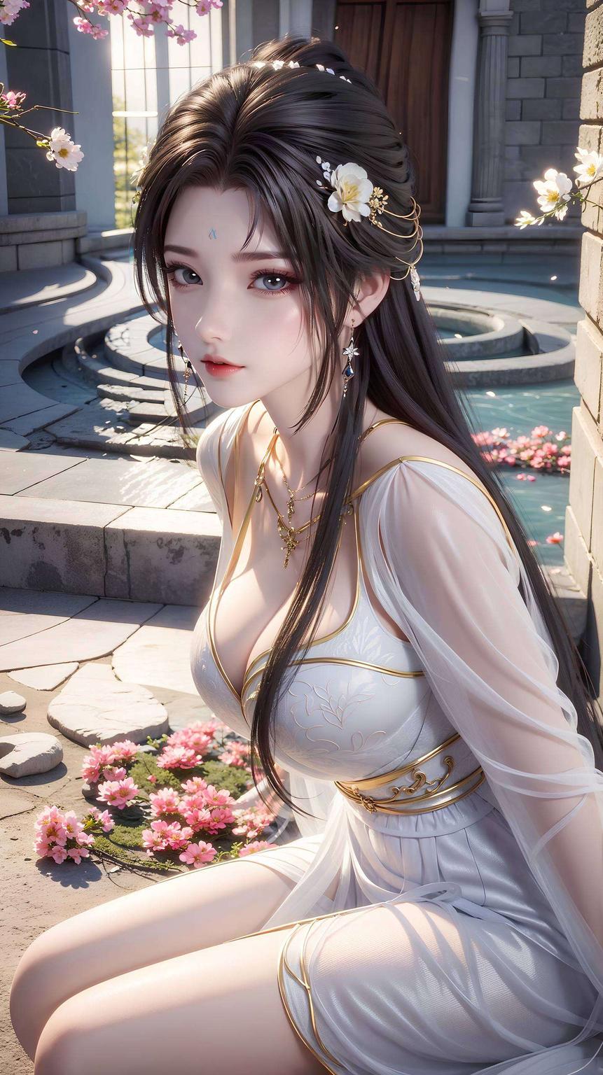 细腻的笔触捕捉她柔美的姿态让你的桌面瞬间化为仙境
