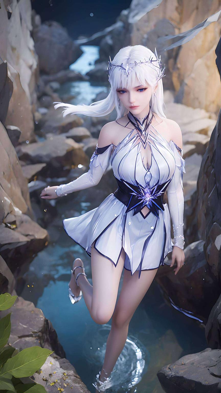 神印王座中的圣采儿跃然纸上在这张独特的AI绘画作品中