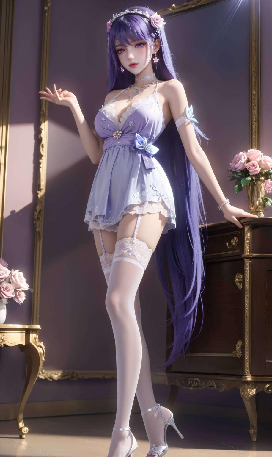 让每一处细节都栩栩如生这款以圣采儿侧脸为主题的AI绘画壁纸