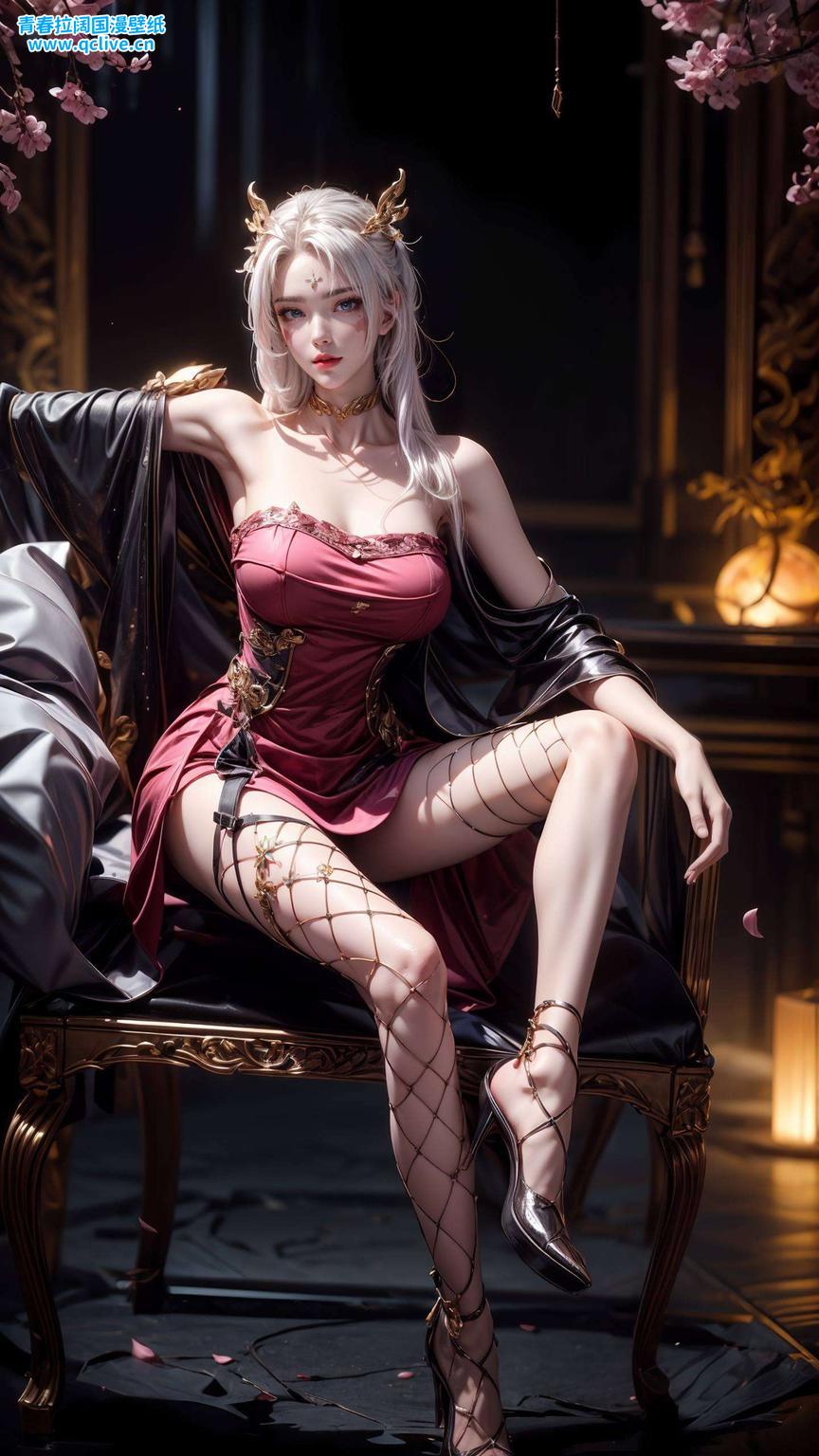 用灵动的线条和柔和的色彩天狐仙子轻扬嘴角