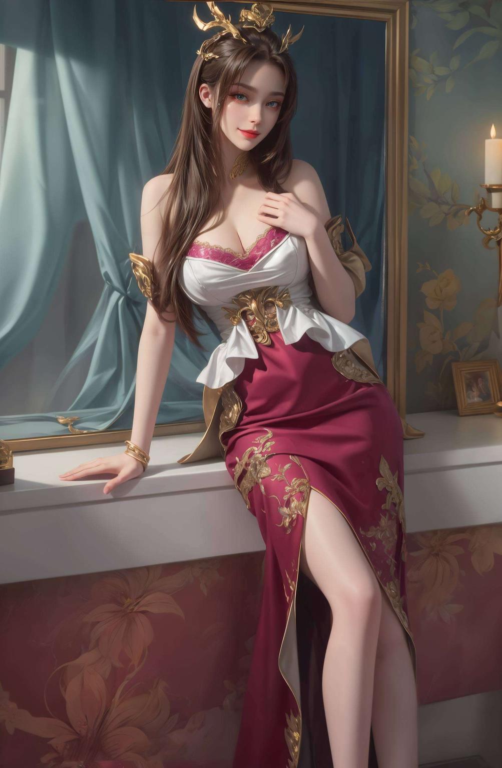 抽象的图案与角色形象相映成趣这款国漫美女抽象平板桌面装饰图