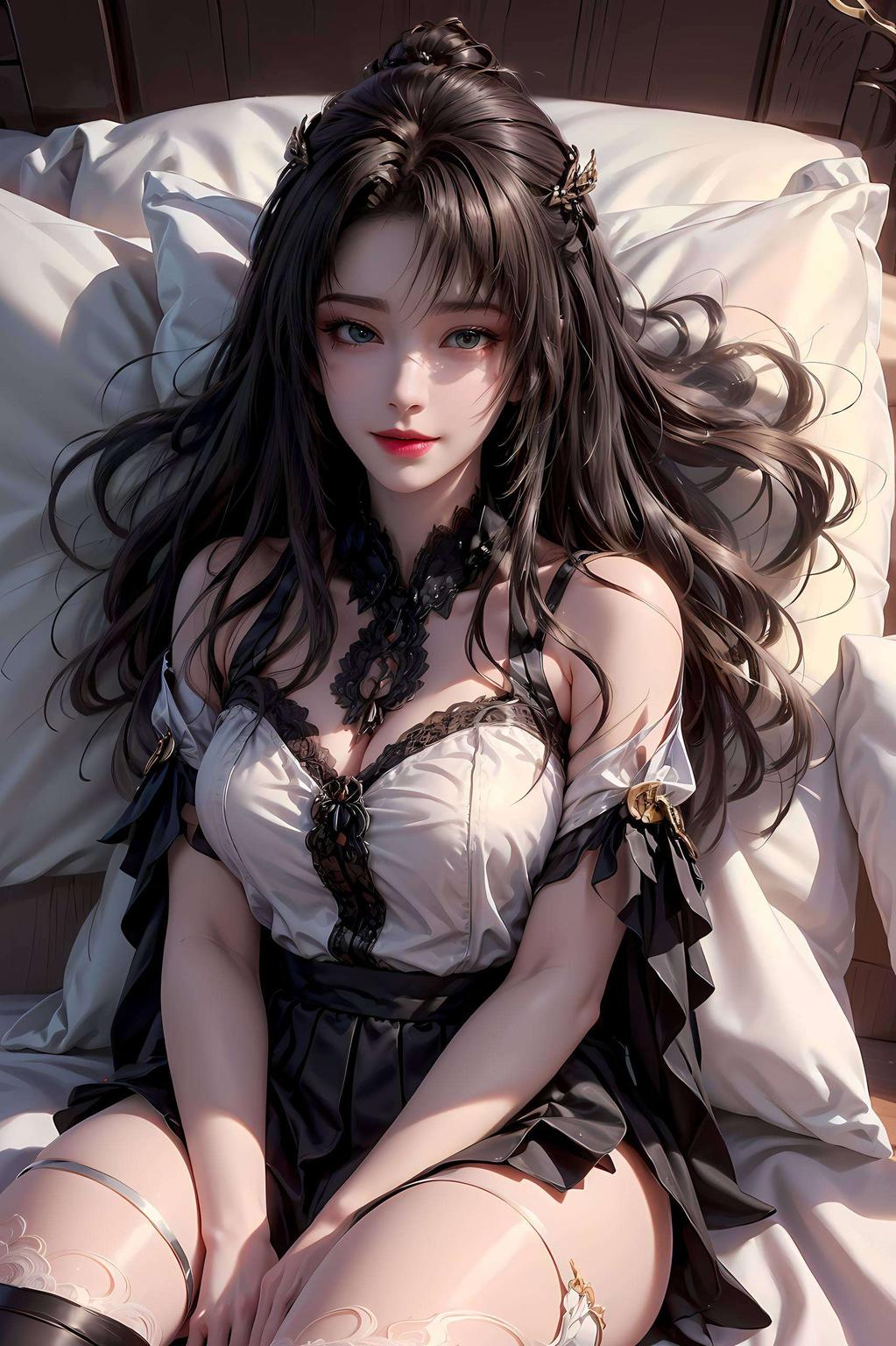 这款AI国漫女生单色4K高清炫彩壁纸单色与炫彩的结合