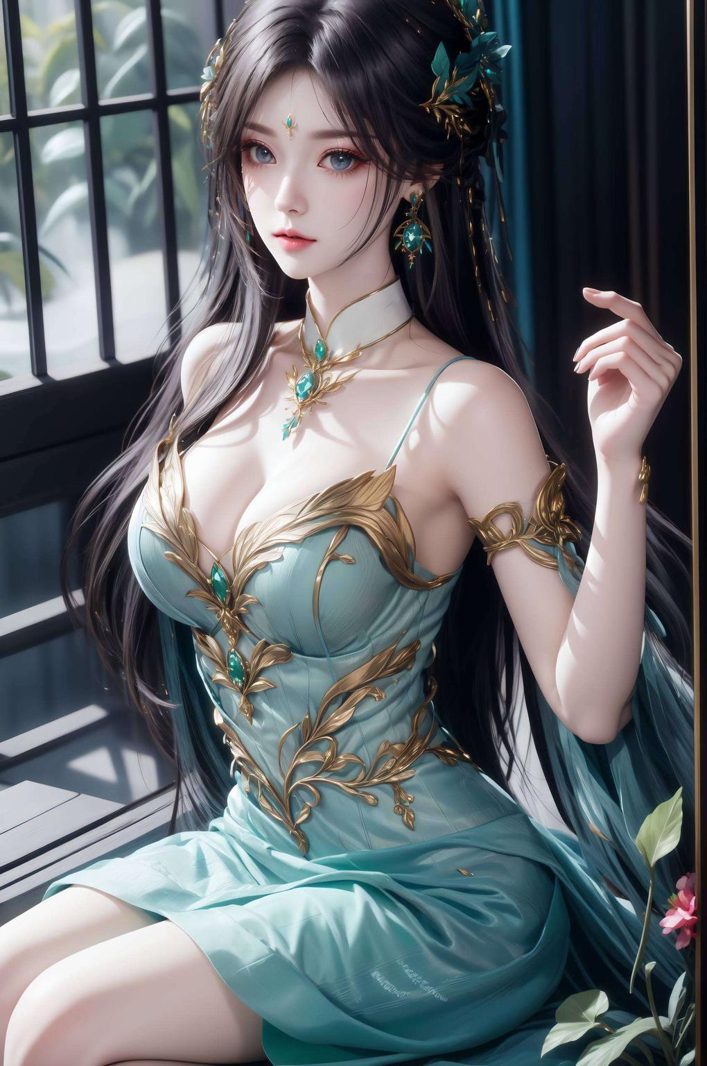灰暗的背景中萧薰儿同人图壁纸如同一缕清风