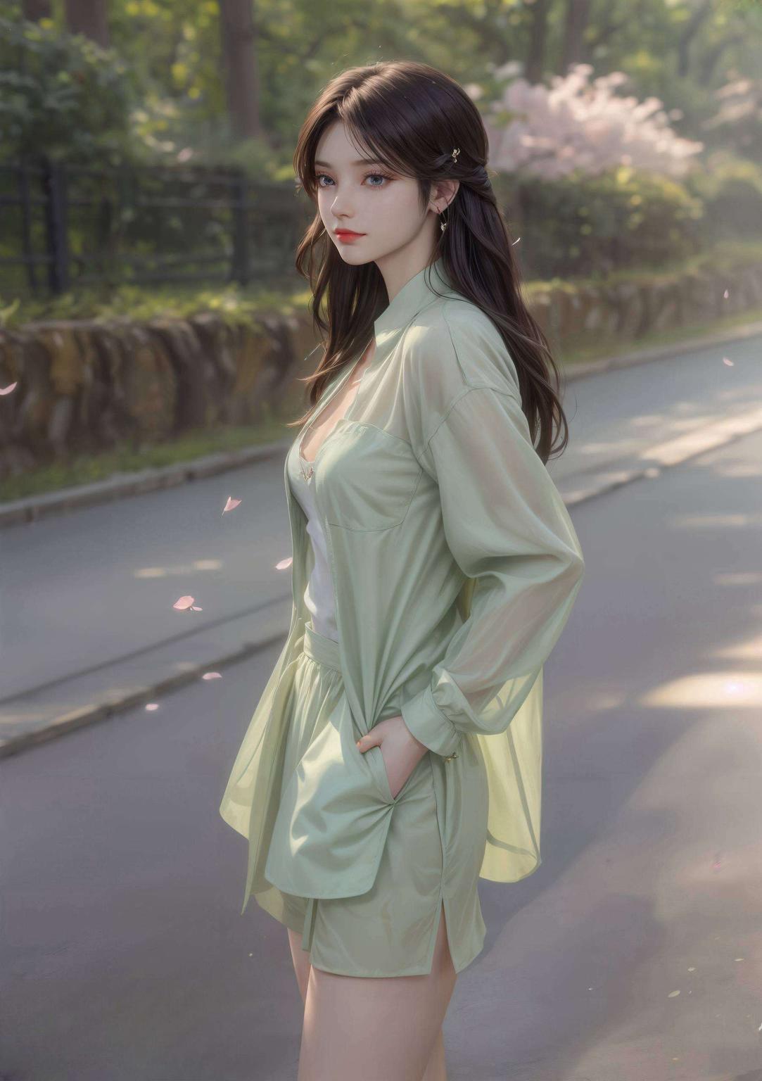 仿佛萧薰儿就在你的屏幕上轻盈舞动碎花的背景更添一份清新浪漫