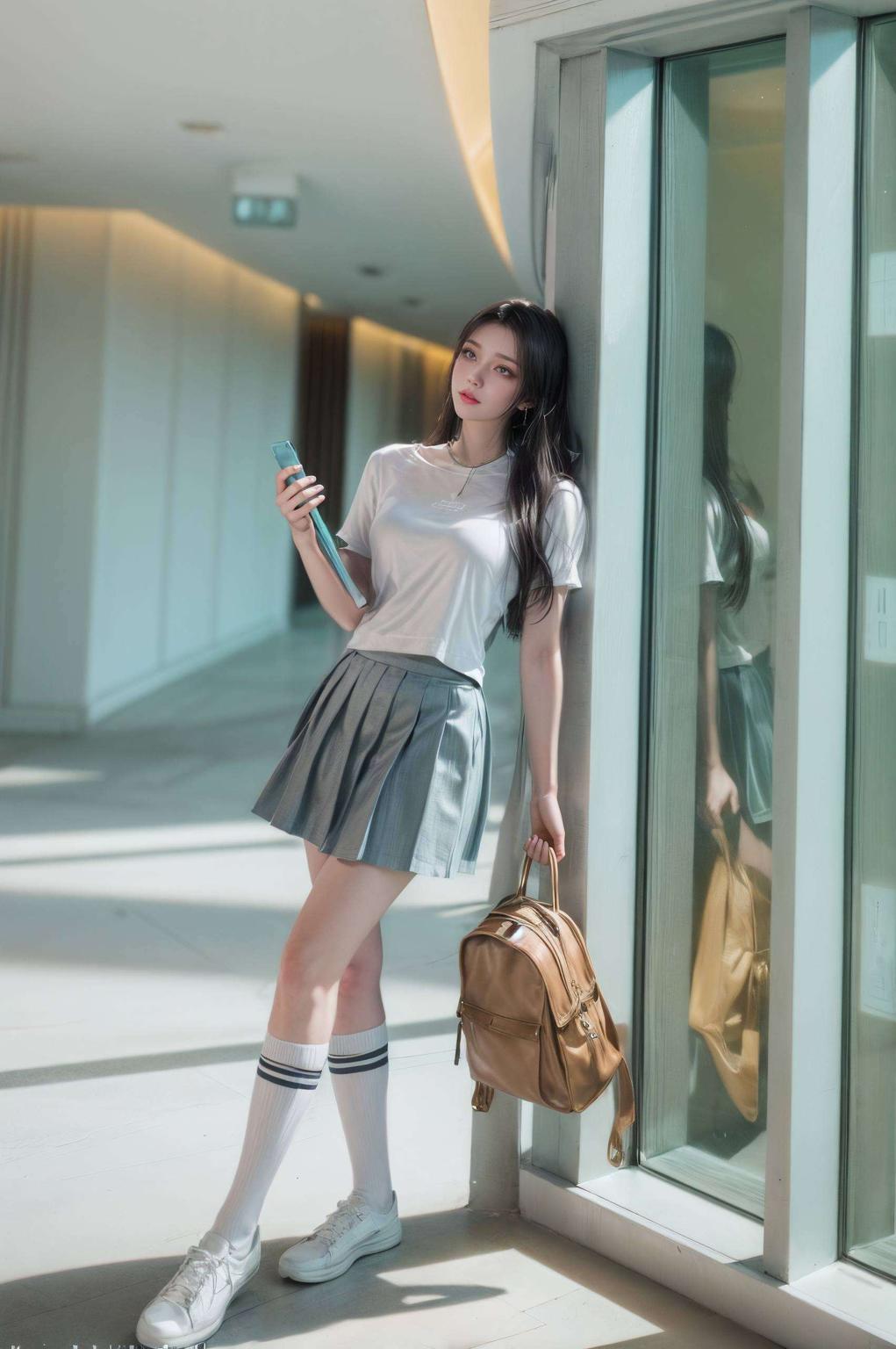 她的倩影在高清壁纸中跃然纸上以几何平板风格呈现