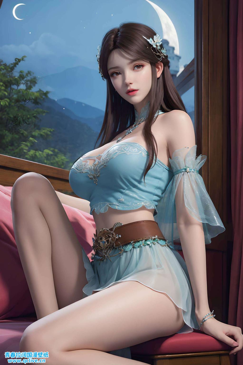 AI绘画女神萧薰儿换上碎花连衣裙为你带来iPhone壁纸的全新体验