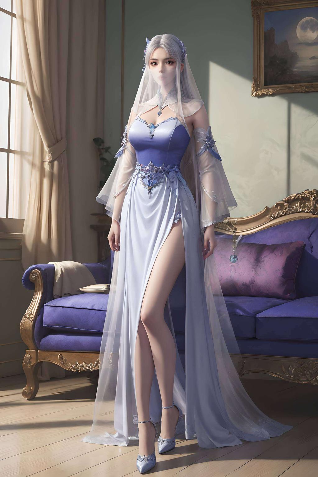 每一个细节都透露着她的优雅与神秘柔和的色调