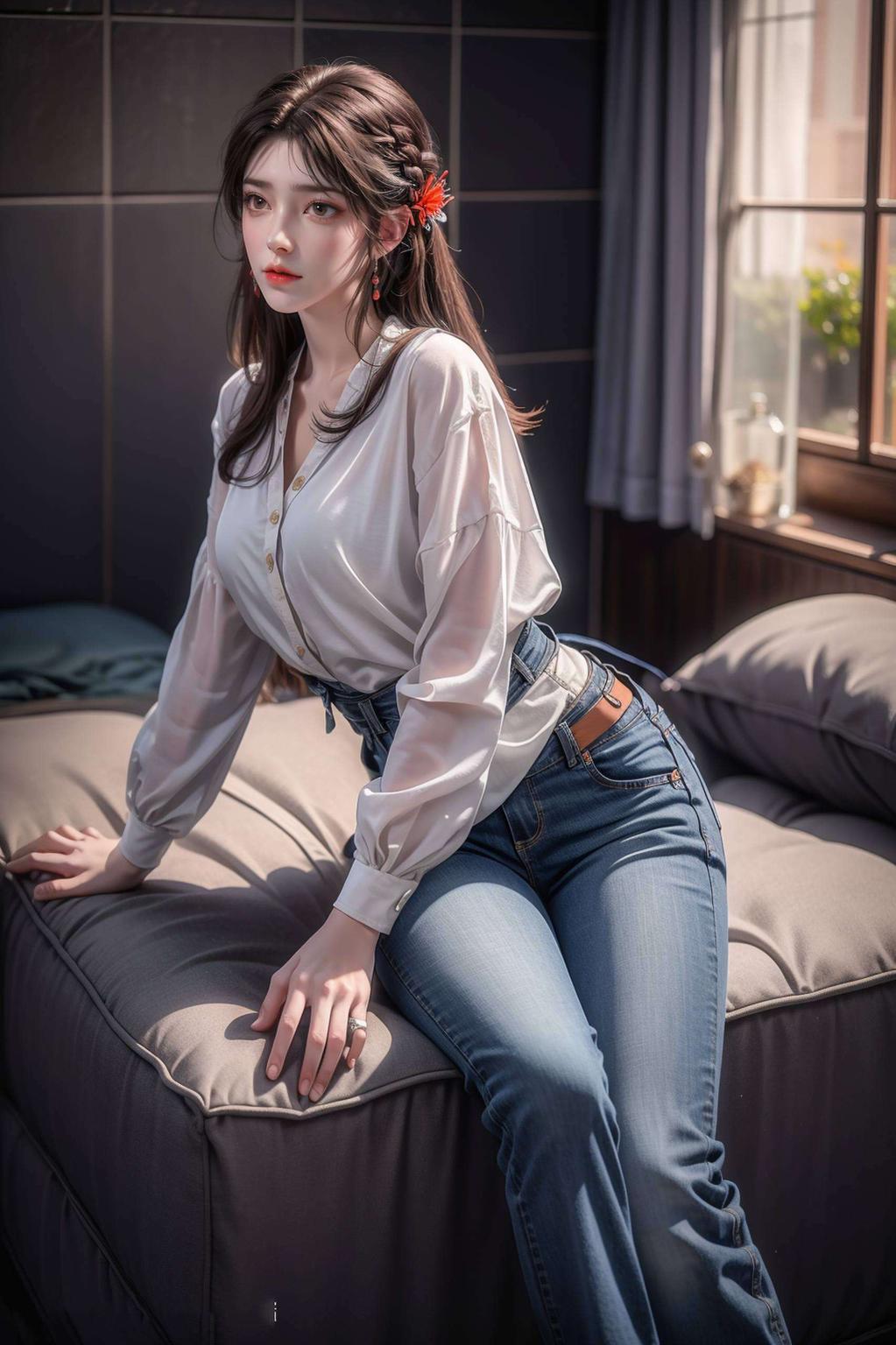 融合了AI绘画的精湛技艺将角色笑容的每一个细节立体展现