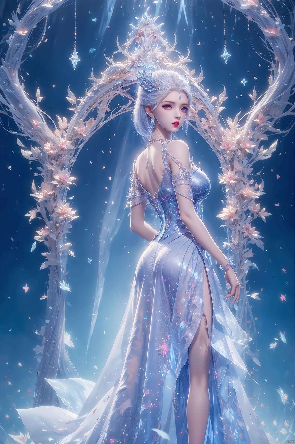 美女壁纸中的雪女形象让每一笔都充满灵动