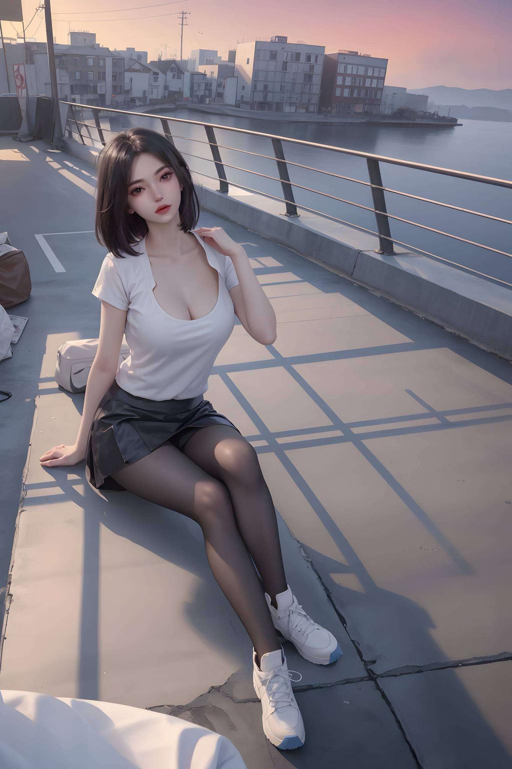 以细腻的水彩笔触都能感受到这位AI美女的清新魅力