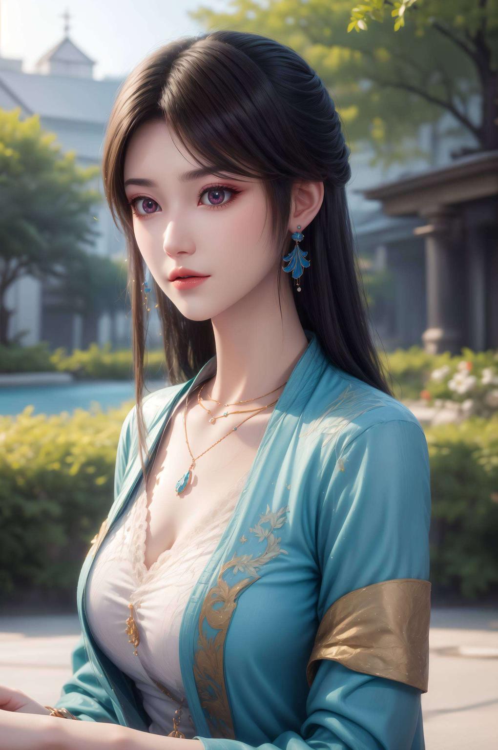 高清画质这款紫色最新版电脑国漫美女宽屏壁纸