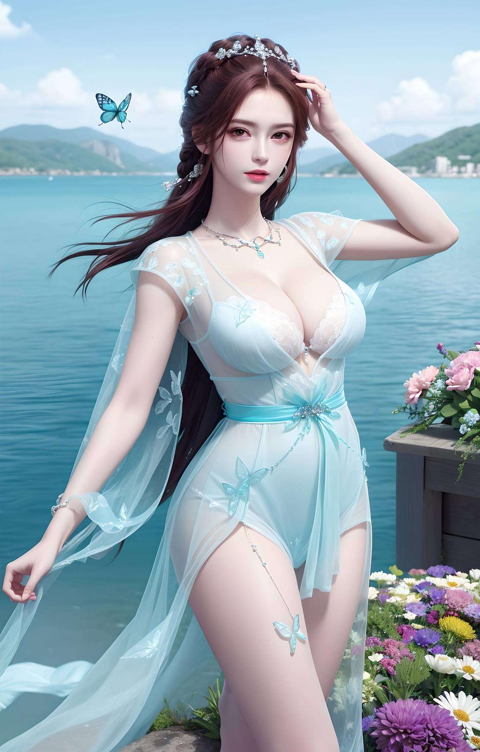 这款AI国漫美女手绘2560p壁纸绘制出令人沉醉的唯美画面